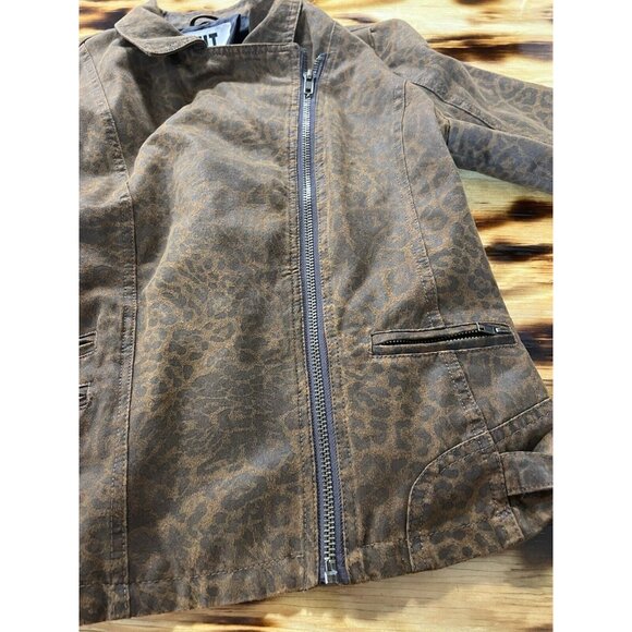 Kut From‎ The Kloth Women Faux Suede Size Medium Zip Jacket Leopard Print Preppy - Picture 11 of 16